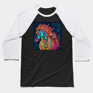 Sophia, the Colorful and Psychedelic Horse Baseball T-Shirt